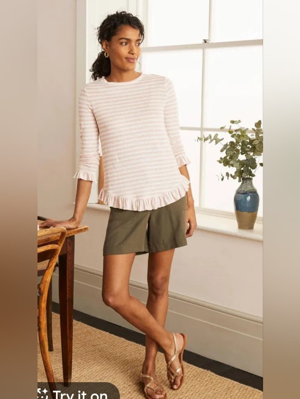 NWOT Boden Dorothy Linen Jersey Top Size 2